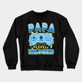 New Papa Level Unlocked Dad Grandpa To Be Crewneck Sweatshirt